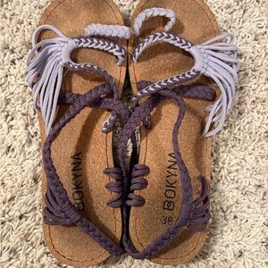 Bokyna Women's Braided Purple Rope Sandals